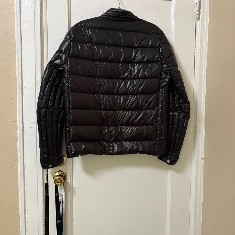 Moncler Shiny Black Puffer Jacket Men Size 3 - Picture 4 of 14